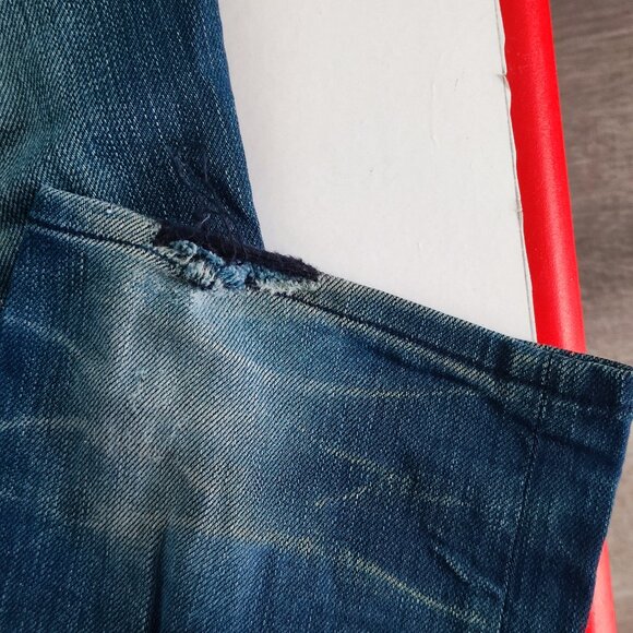 Vintage Guess Jeans Robertson men's size 34 distressed denim blue slim tapered - Picture 14 of 16